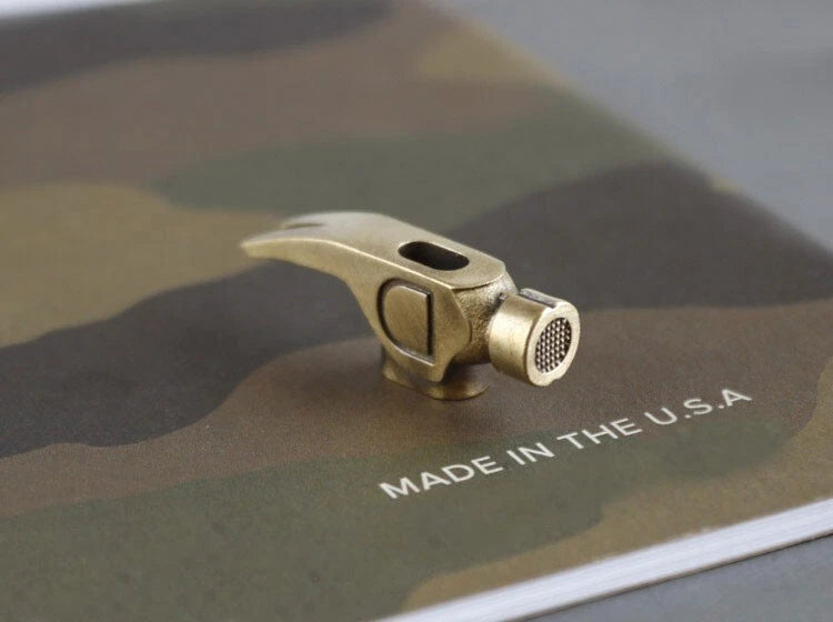 Solid Retro Brass DIY Hammer Creative Crowbar Keychain Knife Pendant EDC Tool 07FC0E-D4 - KOEEK