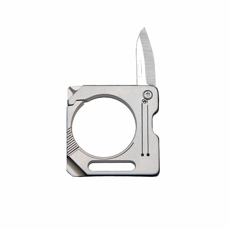Titanium Alloy Keychain Carabiner Cutter Knife EDC Outdoor Travel Camping Tool 07FC0E-D4 - KOEEK