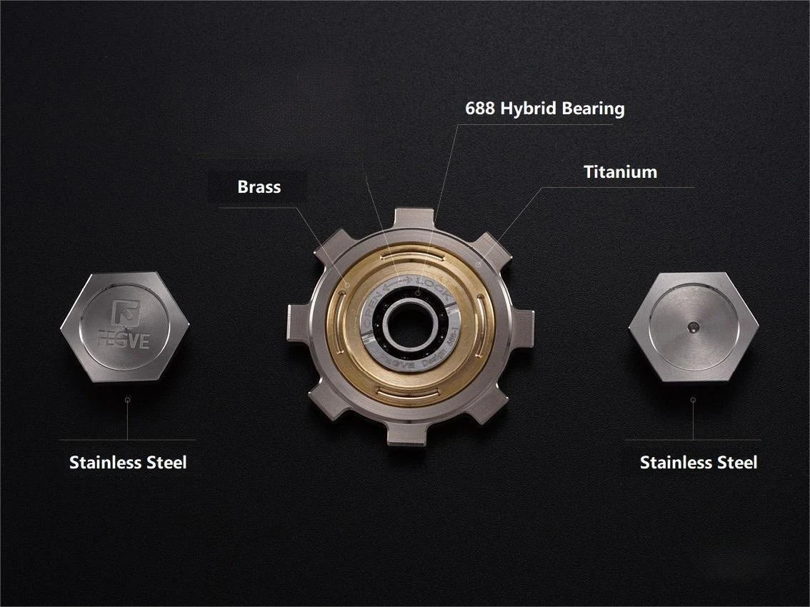 Titanium Brass Stainless Steel Fidget Spinner Kids Adult Fidget Toy EDC High-end 07FC0E-D4 - KOEEK
