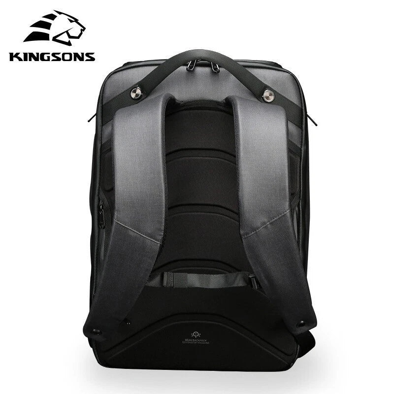 Men's Kingsons Beam Backpack Security Travel Bag Solar Panel Charging Efficiency 07FC0E-D4 - KOEEK