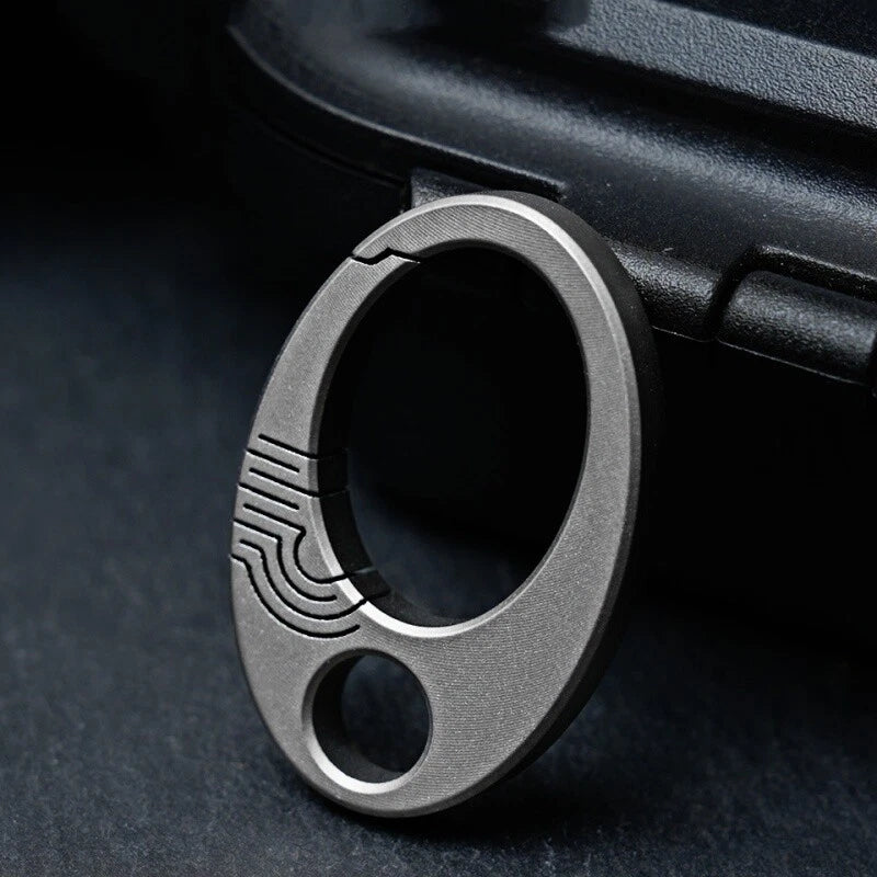 2PCS EDC  Mini Titanium Carabiner Keychain Clip Quickly Release Key Chain Hook 07FC0E-D4 - KOEEK