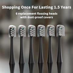 new Replacement Flossing Toothbrush Heads with Covers 1 Count (Pack of 6), Black 07FC0E-D4 - KOEEK