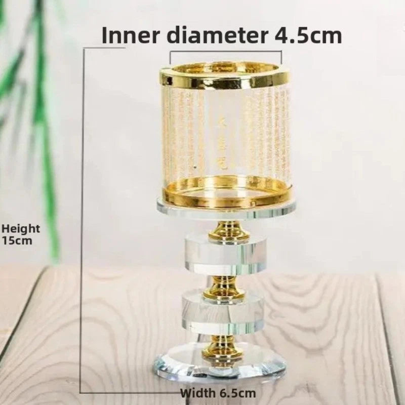 15cm Household Candle Holder Ornament Tibetan Crystal Butter Lamp Buddha Lamp 07FC0E-D4 - KOEEK