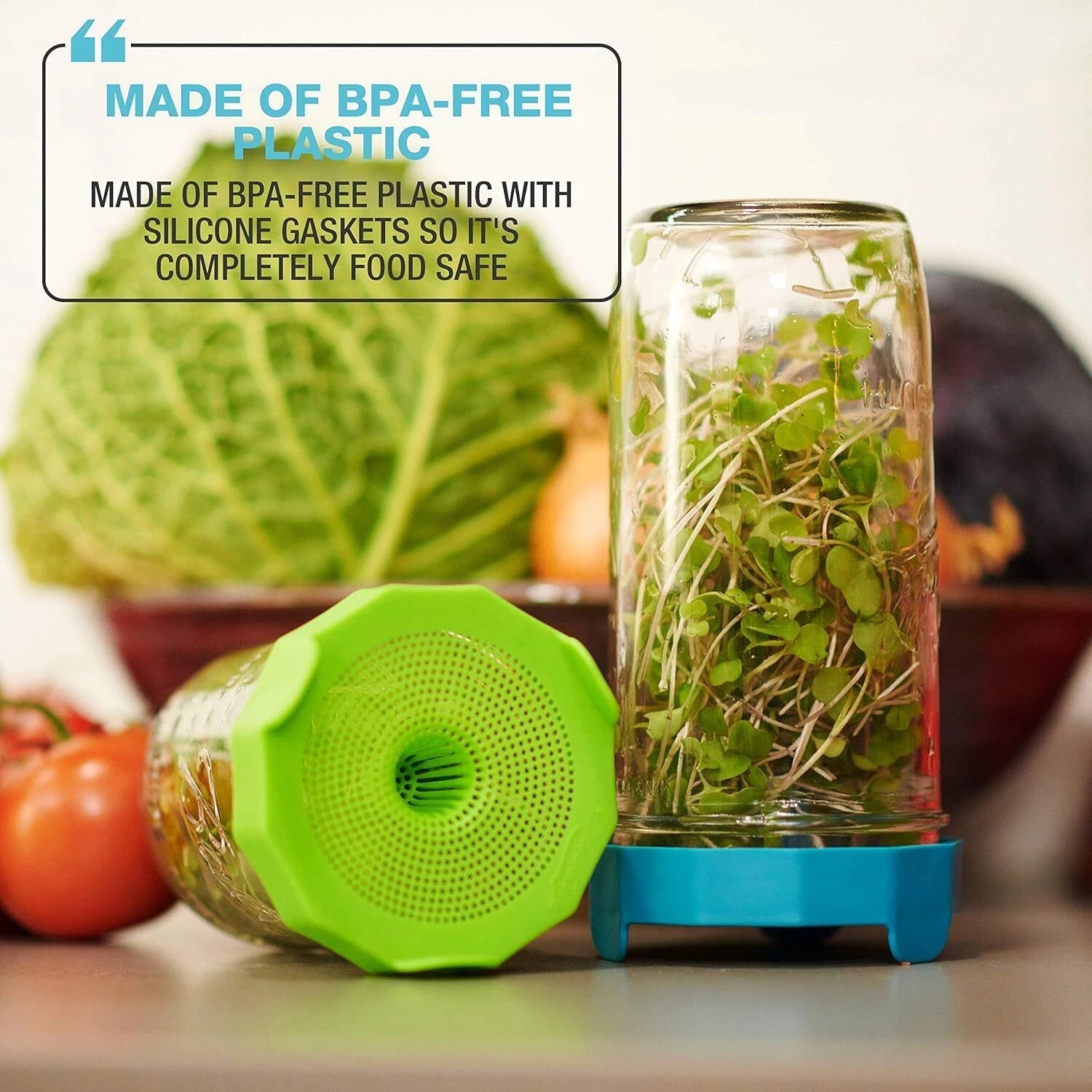 Bean Screen Plastic Mason Jar Sprouting Lids Mason Jar Sprouting Kit Growing 07FC0E-D4 - KOEEK