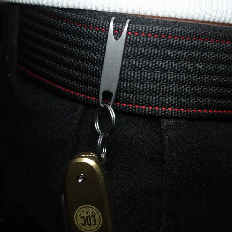 EDC Mini Titanium Alliy Portable Pocket Clip with Key Ring Universal Accessories 07FC0E-D4 - KOEEK
