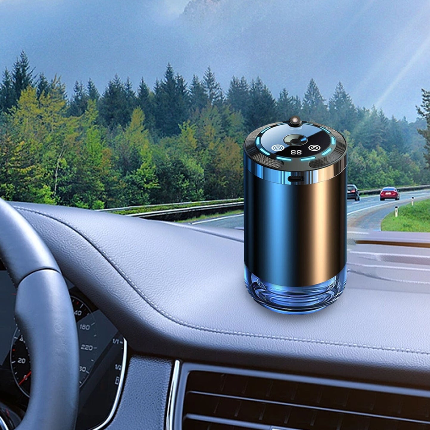 new USB MINI CAR HUMIDIFIER AIR PURIFIER FRESHENER LED AROMA OIL AROMA DIFFUSER koeek - KOEEK