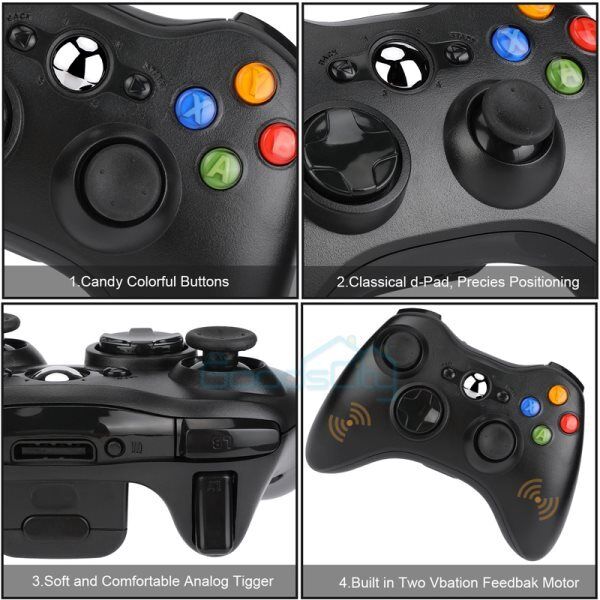 ny 2024 Wireless Game Controller Gamepad for Microsoft XBOX 360 &amp; PC WIN 7 8 10