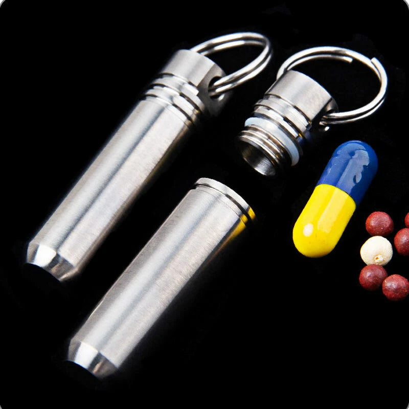 EDC Mini Titanium Alloy Keychain Waterproof Box Sealed Container Outdoor Storage EDC - KOEEK