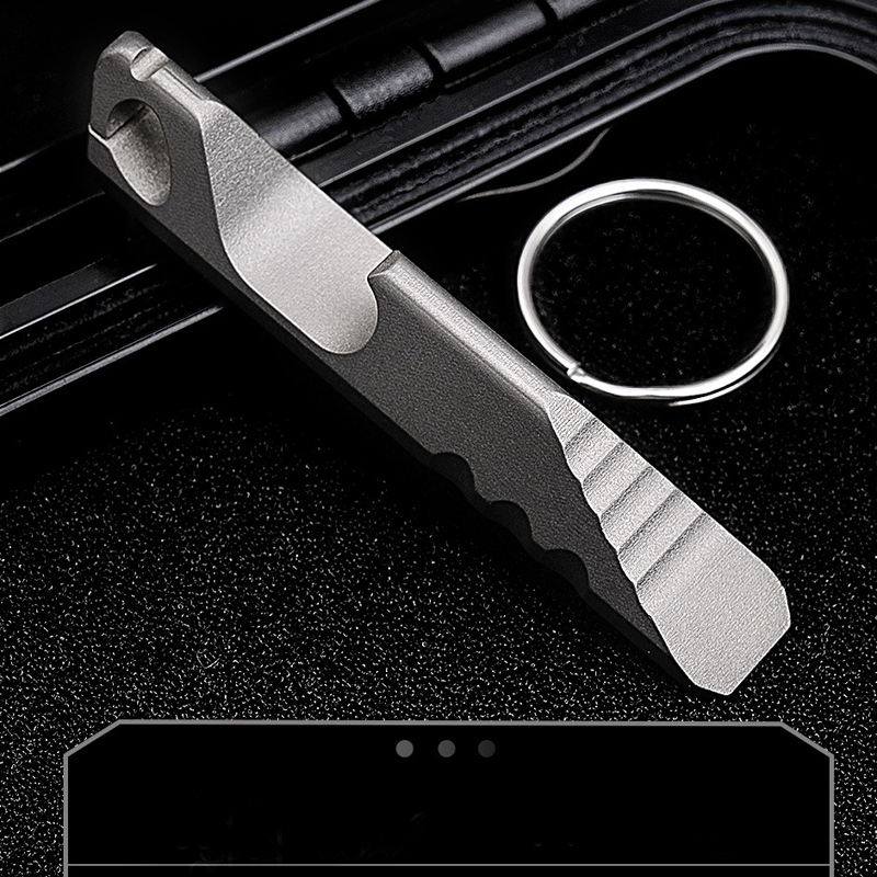 Mini Titanium Keychain Pry Bar Crowbar Opener Portable Outdoor multi EDC Tools 07FC0E-D4 - KOEEK
