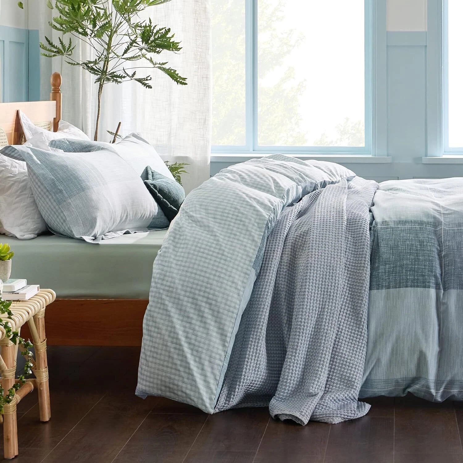Twin Duvet Cover Kids - Reversible Buffalo Plaid Duvet Cover Set Zipper Closure 07FC0E-D4 - KOEEK