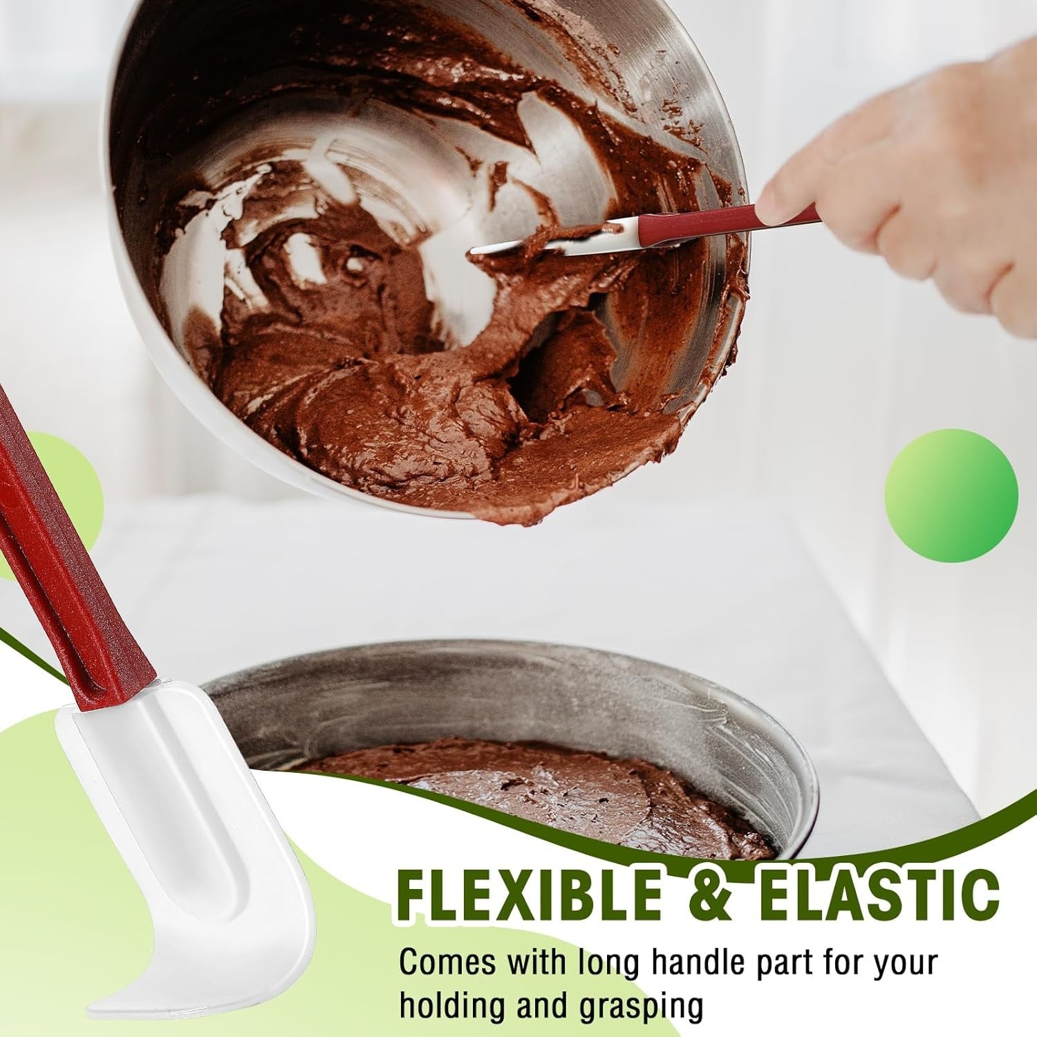 new Lounsweer 2 Pcs Heat Resistant Rubber Spatula 10 Inch Commercial 10 LOUNSWEER - KOEEK