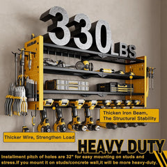 Wall Mounted Power Tool Organizer, 4 Tier Large Capacity Tool Rack 07FC0E-D4 - KOEEK