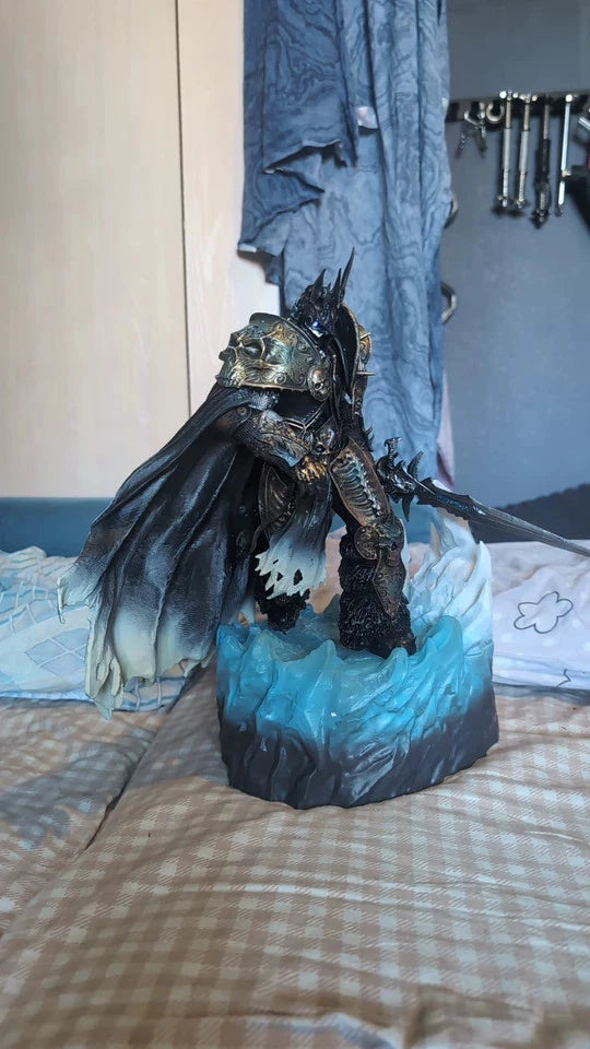 WOW Arthas Menethil Statue Lighting Figurine Lich King 14" PVC Figure Model 07FC0E-D4 - KOEEK