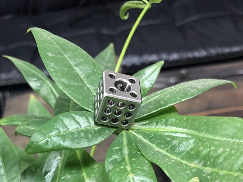 Titanium Hollow Out Dice Toy KTV Entertainment Supplies Hangable NecklaceEDC 07FC0E-D4 - KOEEK