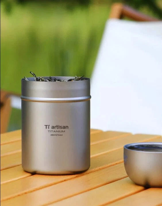 280mL Pure Titanium Storage Box Coffee Tea Cans EDC Portable Container Tank 07FC0E-D4 - KOEEK
