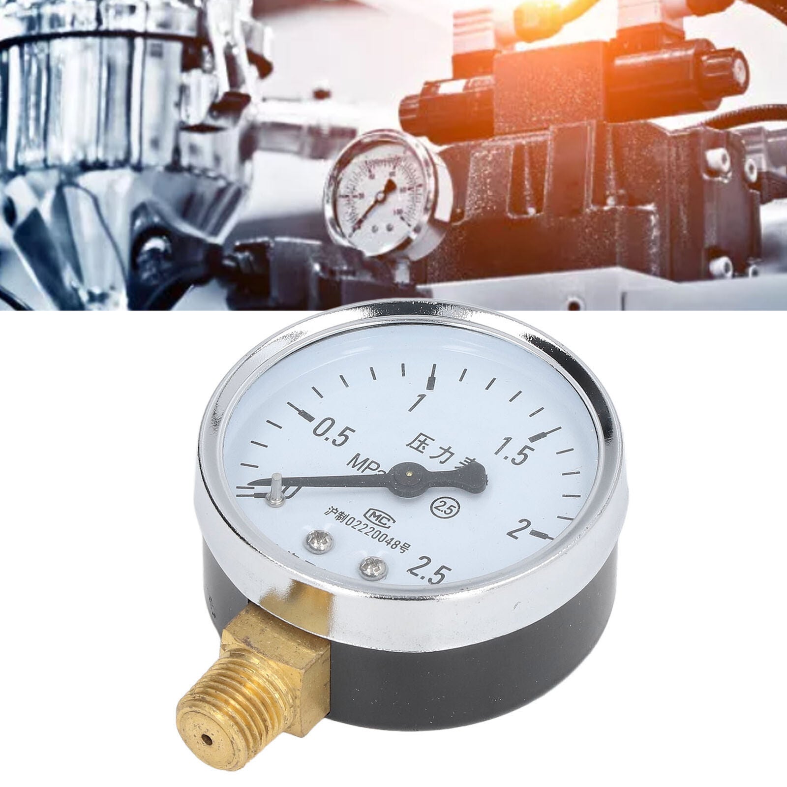 new Pressure Gauge 1/4NPT Transparent Dial Accuracy Level 2.5Pressure Gauge0-2.5Mpa koeek - KOEEK