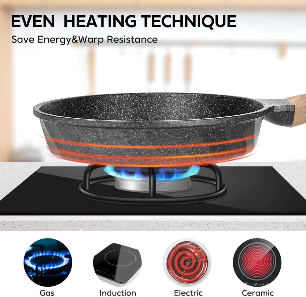 Non-Stick Skillet, Induction Skillet Set, Granite Skillet 07FC0E-D4 - KOEEK