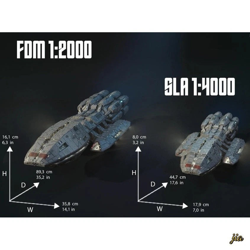 1/4000 Battlestar Pegasus Space Battleship Mode Kit W/base 3D Printing DIY 07FC0E-D4 - KOEEK