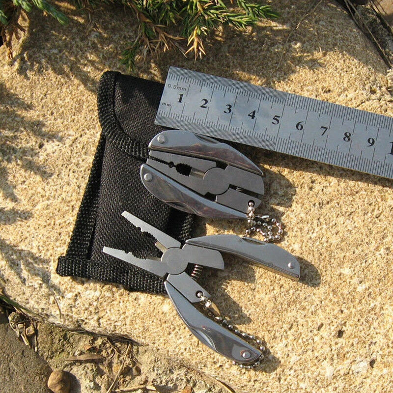 1pc Mini EDC Multi Function Folding Pocket Tool Keychain Screwdriver Plier Knife 07FC0E-D4 - KOEEK