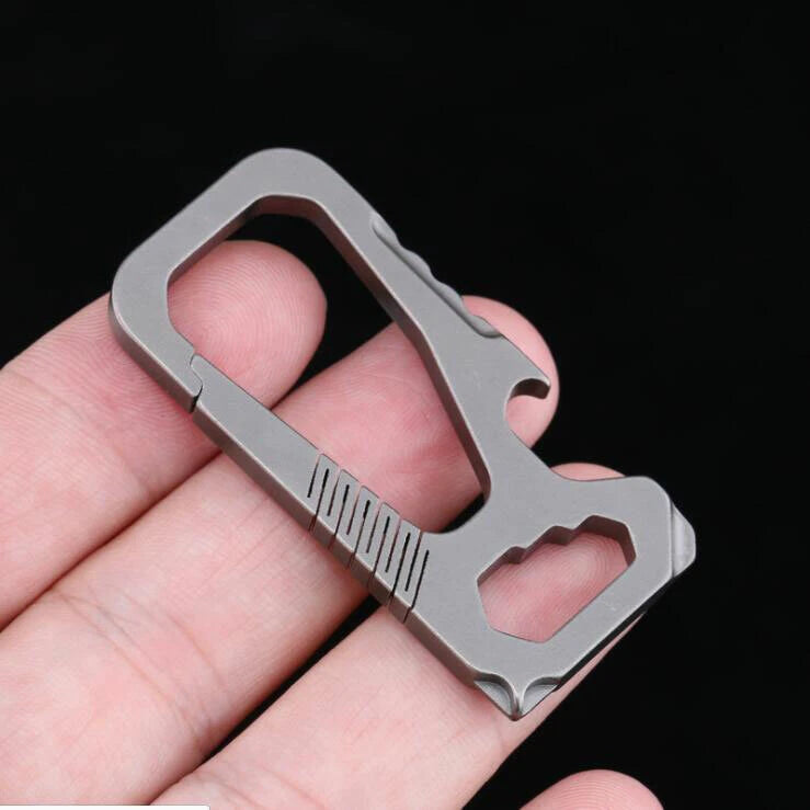 EDC Outdoor Titanium TC4 Key Chain Carabiner Bottle Opener Portable Multi Tool 07FC0E-D4 - KOEEK