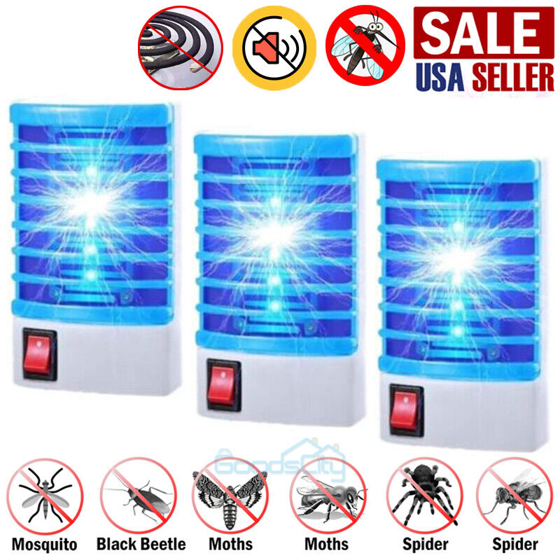 ny 3X Elektrisk Mosquito Fly Bug Insekt Zapper Killer Trap Lamp Stinger Skadedyrkontroll