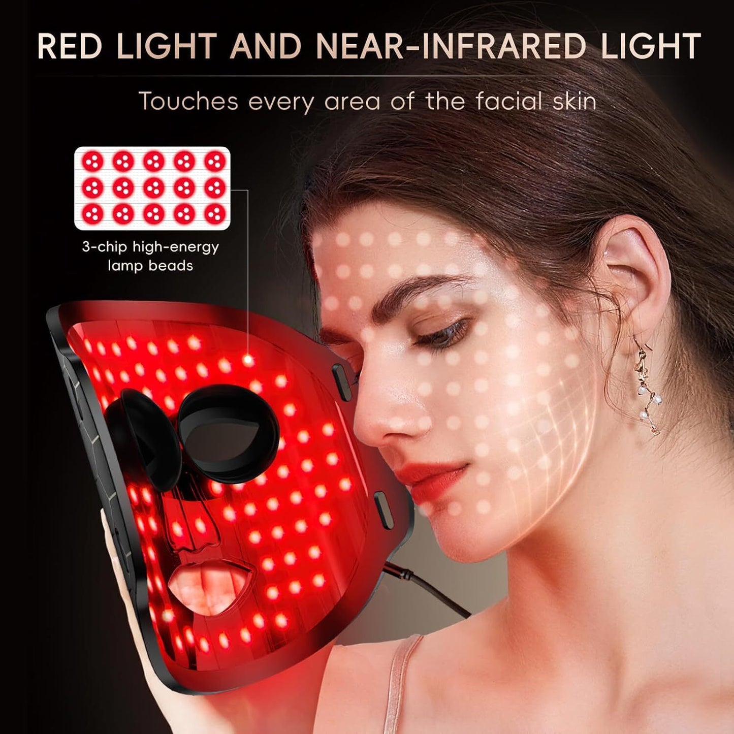 ny Red Light Therapy Face LED Face Mask Lys Therapy Mask for Facial Skin Care US