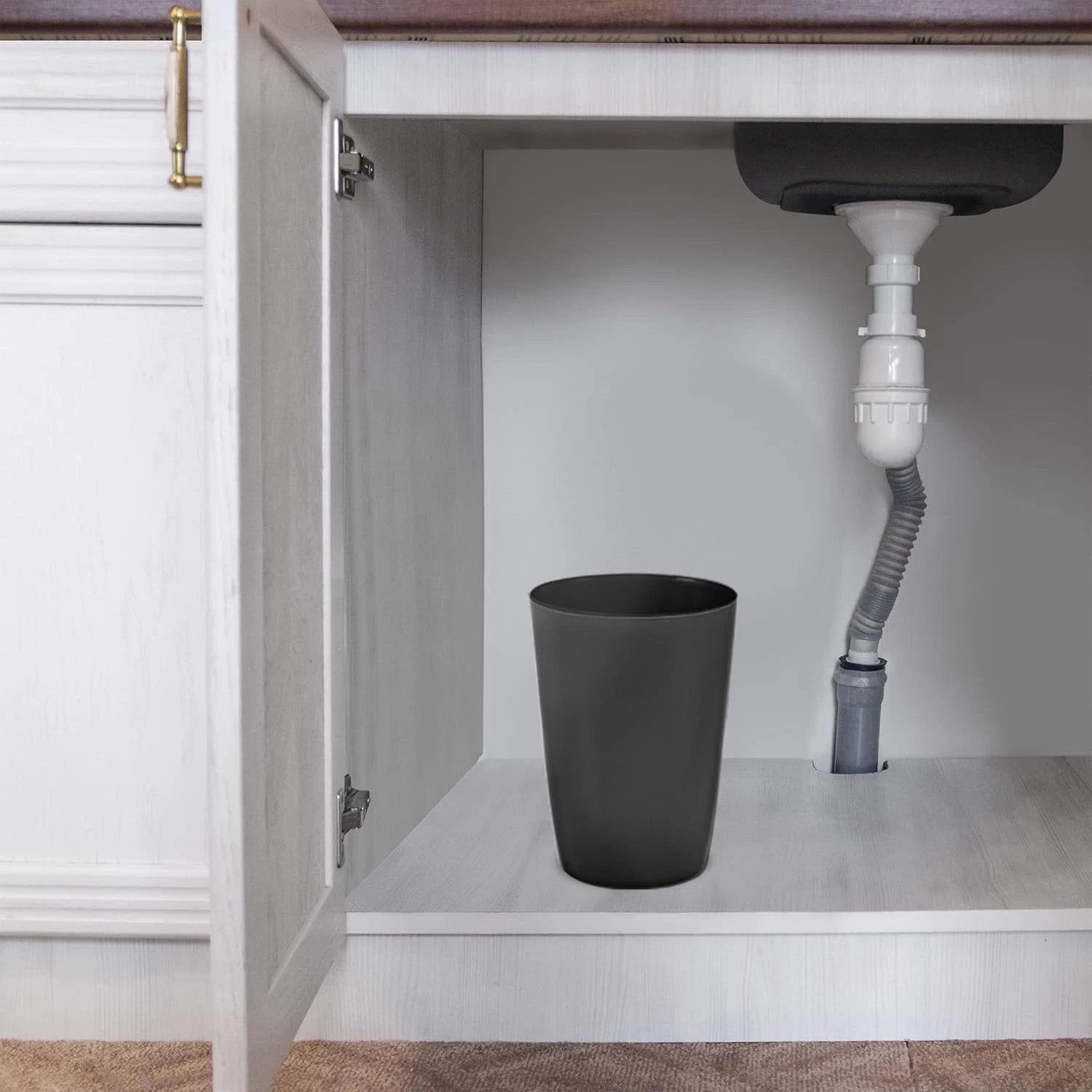 Small trash can - 1.58 gallon open top trash can, compact trash can 07FC0E-D4 - KOEEK