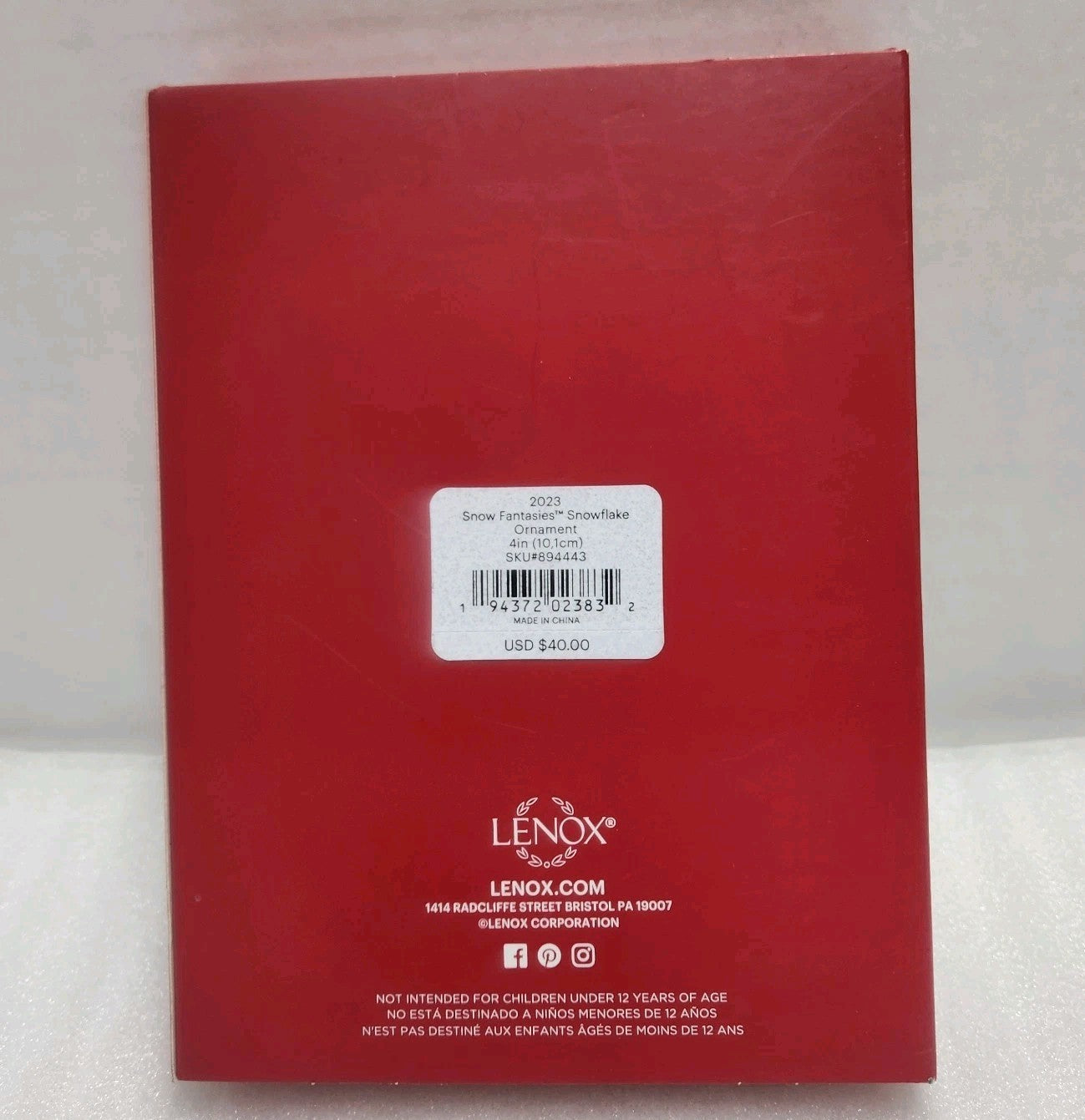 2023 Lenox Annual Snowflake Snow Fantasies Ornament LENOX - KOEEK