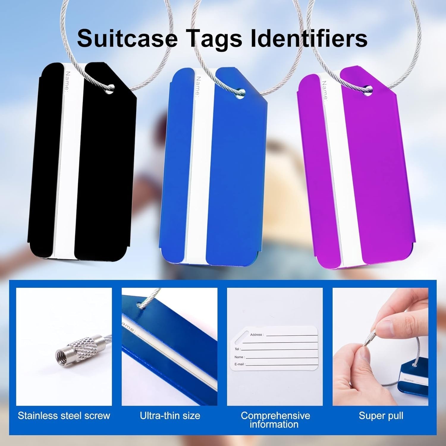 new small,L 3.15 x W 1.65 x H 0.1in, weight 0.45oz, Black, Blue, Purple, Red,... 07FC0E-D4 - KOEEK