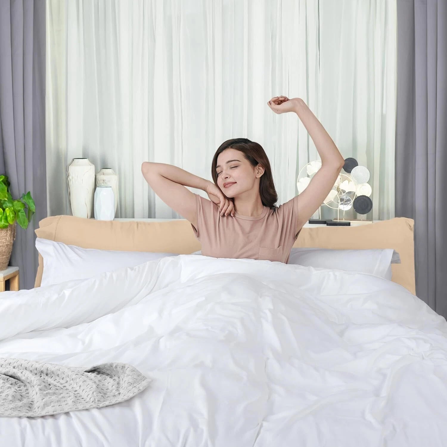 Duvet Cover Queen Size - 1 Comforter Cover with 2 Pillow Shams -3 Pieces Bedding 07FC0E-D4 - KOEEK