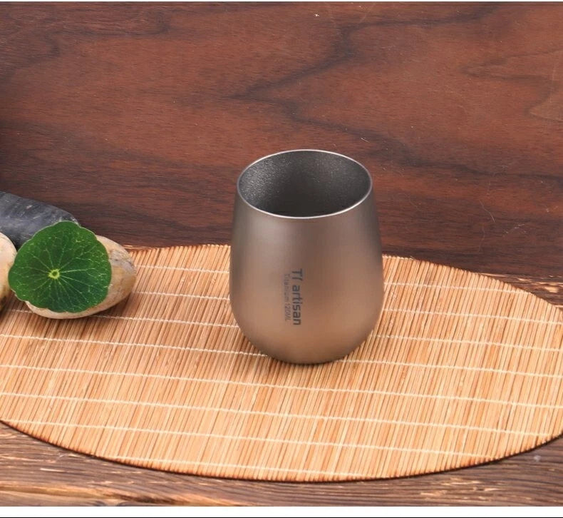 120ML EDC Double Wall Titanium Water Tea Coffee Cup Insulated Drinking Cup Mug 07FC0E-D4 - KOEEK