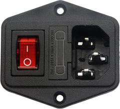 new zdyCGTime 10A 250V AC Rocker Switch Power Socket 3 Pin IEC320 C14 Inlet Black ZDYCGTIME - KOEEK