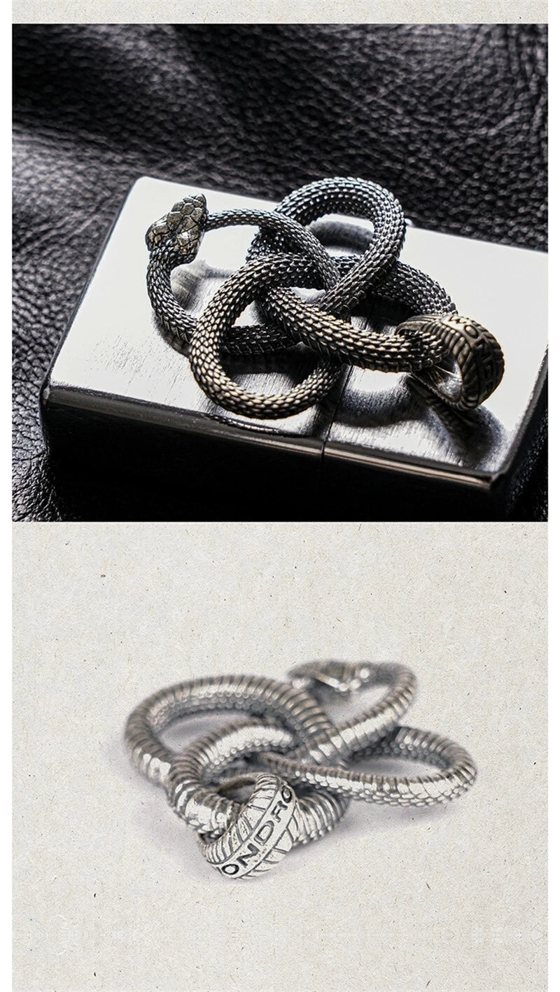 Sterling Silver Wondrous Ouroboros Snake Pendant Necklace Jewelry Keychain Penda 07FC0E-D4 - KOEEK