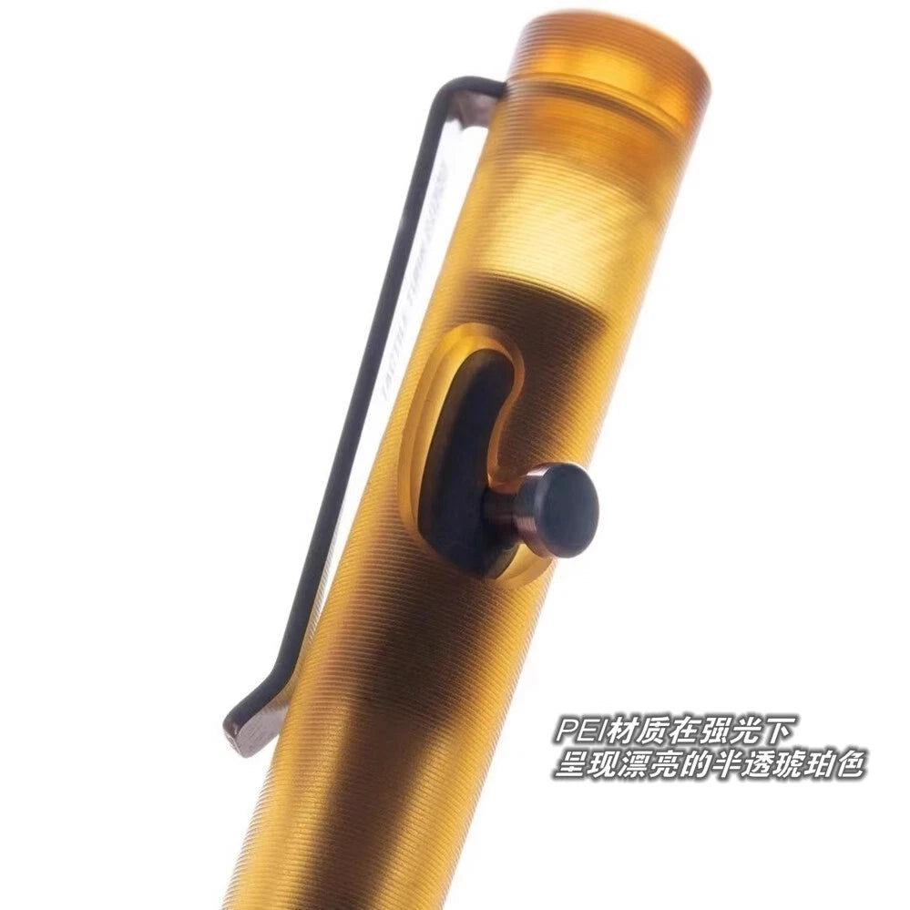 1 Piece ULTEM Made Bolt Pen with Titanium Pocket Clip Wring Pen Short Version 07FC0E-D4 - KOEEK