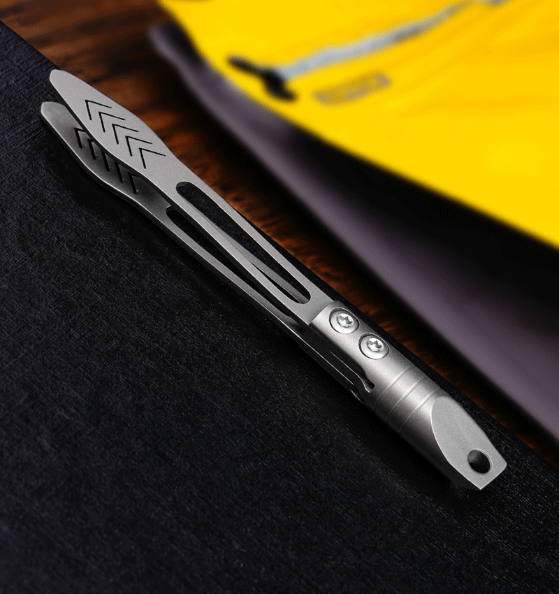 Mini Titanium Alloy Keychain Tweezers Pry Bar EDC Portable Outdoor Clamping Tool 07FC0E-D4 - KOEEK