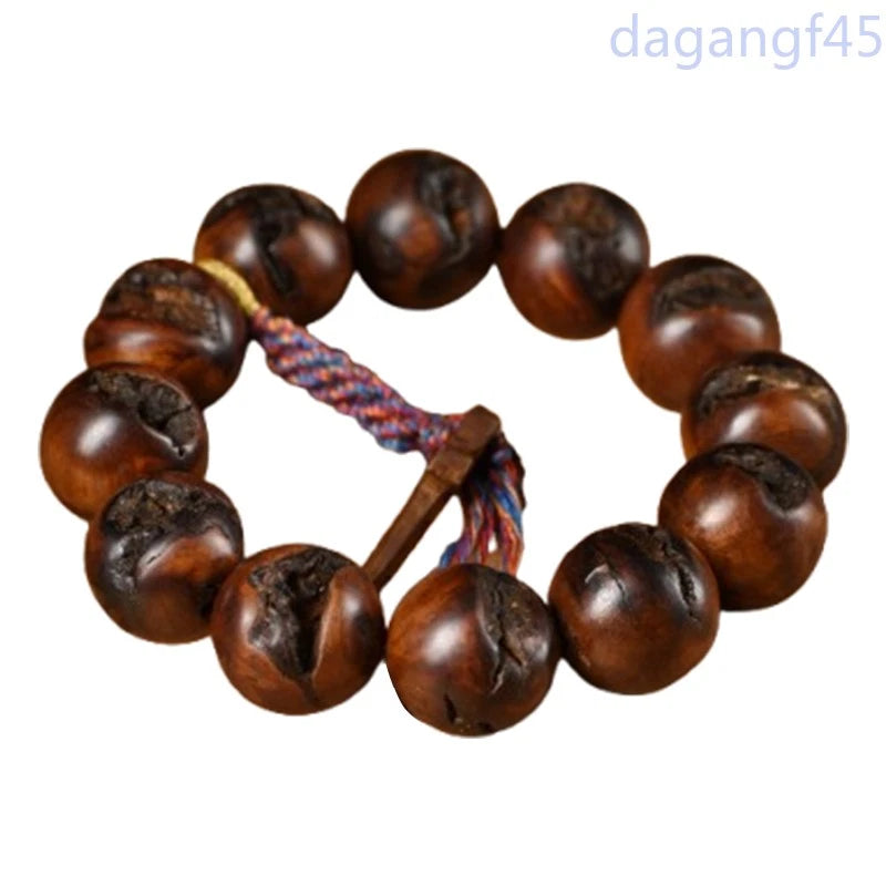 2.5cm Natural Thunderstrike Jujube Wood Bracelets Prayer Beads Hand Strings 07FC0E-D4 - KOEEK