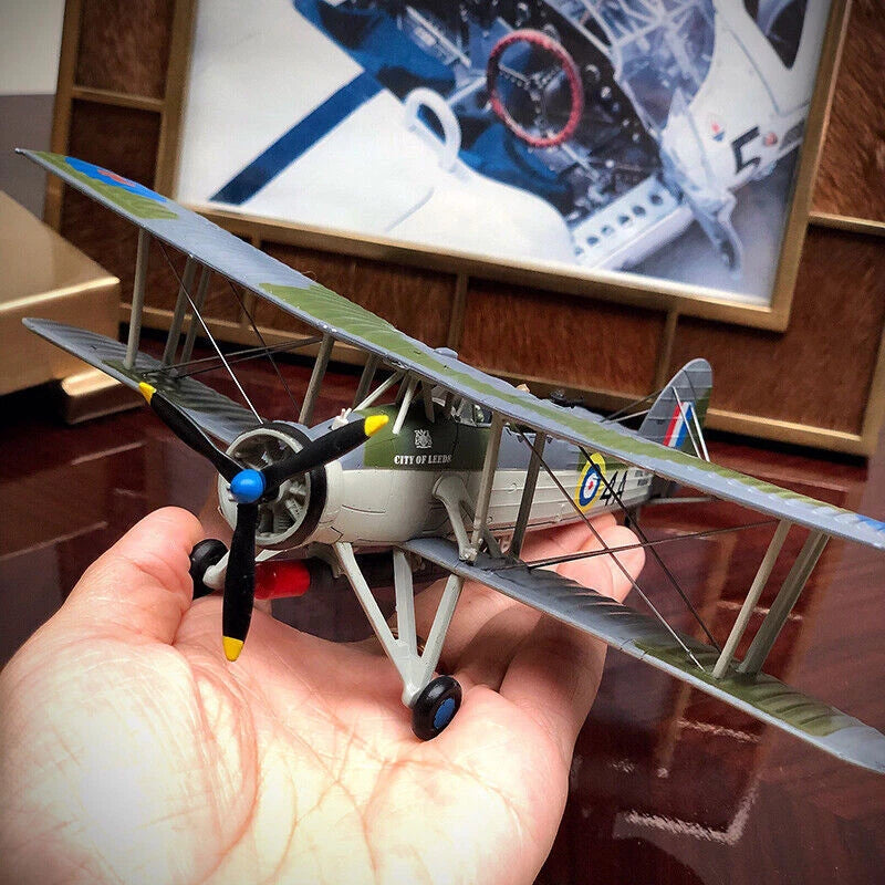1/72 WWII UK Fairey Swordfish Fighter Aircraft Static Display Alloy Model 07FC0E-D4 - KOEEK