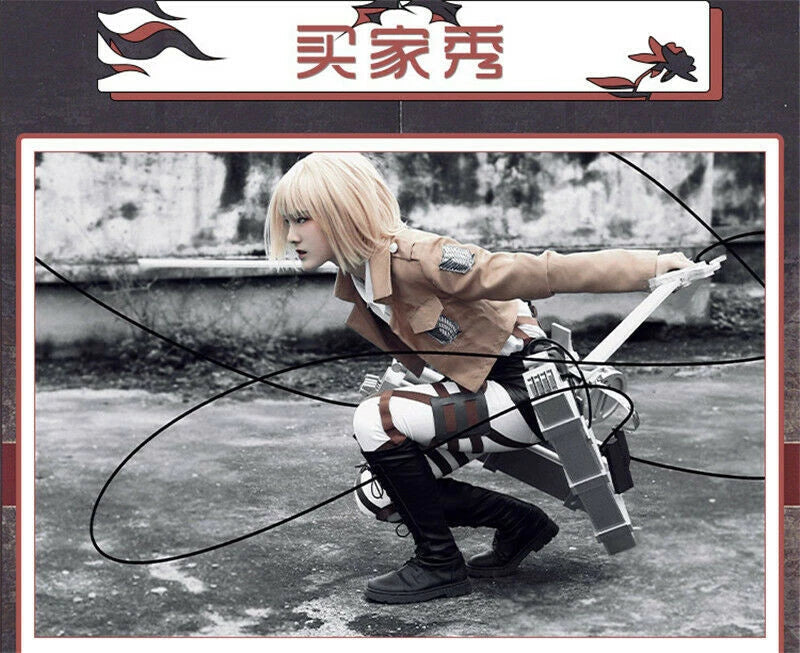 Anime Attack on Titan Mikasa 3D Maneuver Gear Cosplay Props Set Blade Wearable 07FC0E-D4 - KOEEK