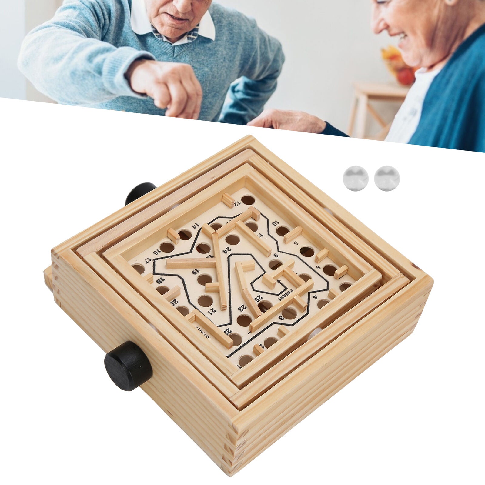 new Wooden Maze Puzzle Toy Balances Board Table Maze Game Prevent Dementia For E HPT koeek - KOEEK