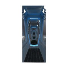 3D Wall Door Sticker Art Spaceship Space Station Self-adhesive Wrap Murals Decal 07FC0E-D4 - KOEEK