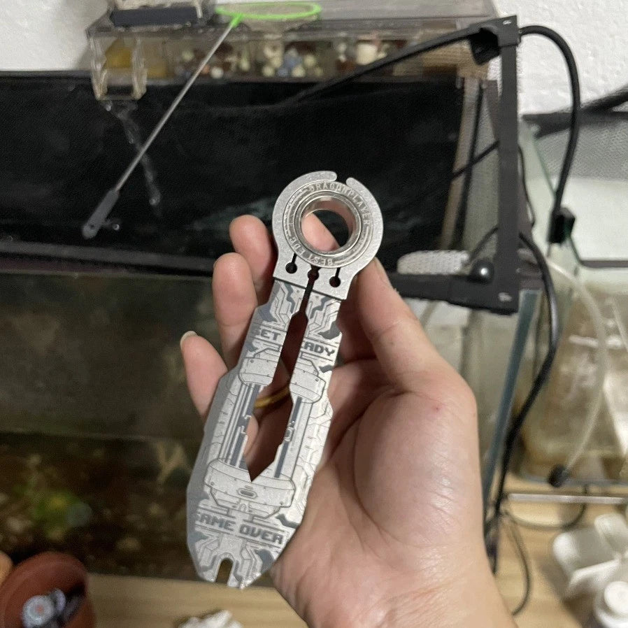 TC4/TC21 Titanium Alloy Multi Tool EDC Pocket Pry Bar with Wrench Socket CNC 07FC0E-D4 - KOEEK