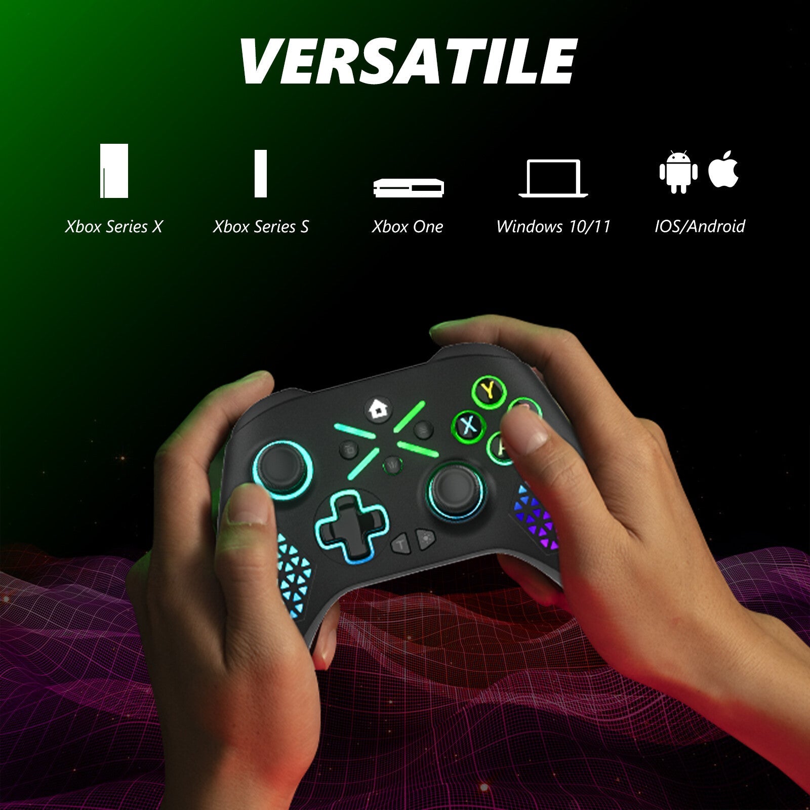 Wireless RGB Light Controller For Xbox Series X|S Xbox One, PC Christmas Gift 07FC0E-D4 - KOEEK