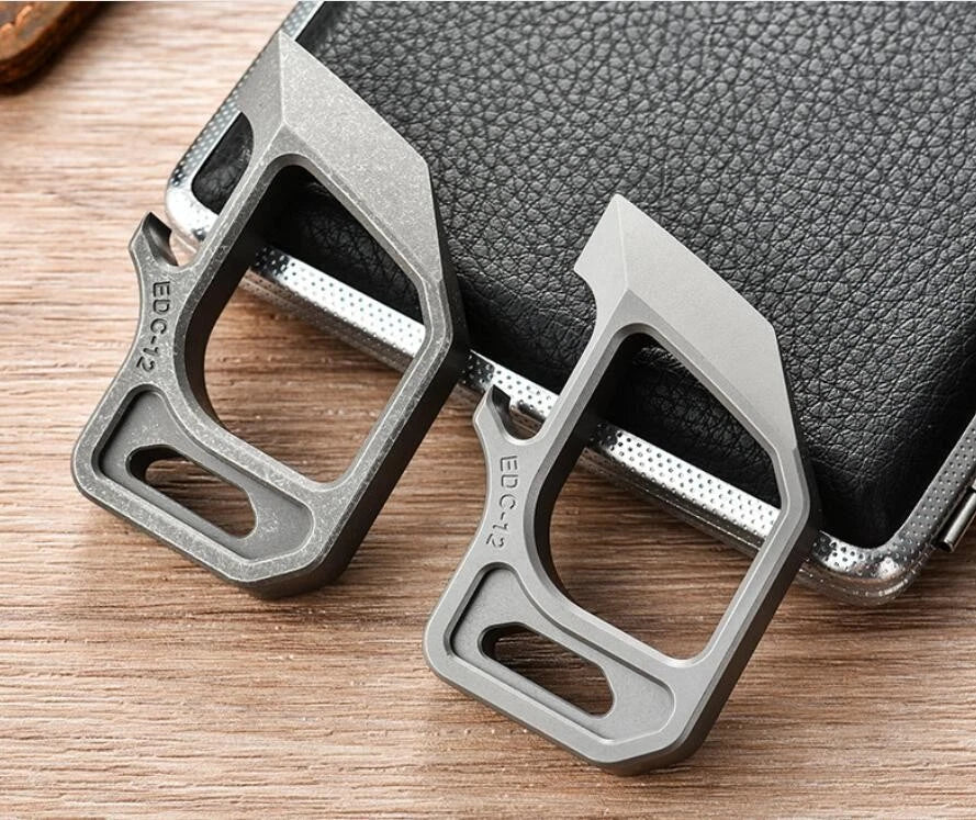 Personalized Titanium Alloy Trendy Keychains EDC Pry Bar Pendant Outdoor Tools 07FC0E-D4 - KOEEK