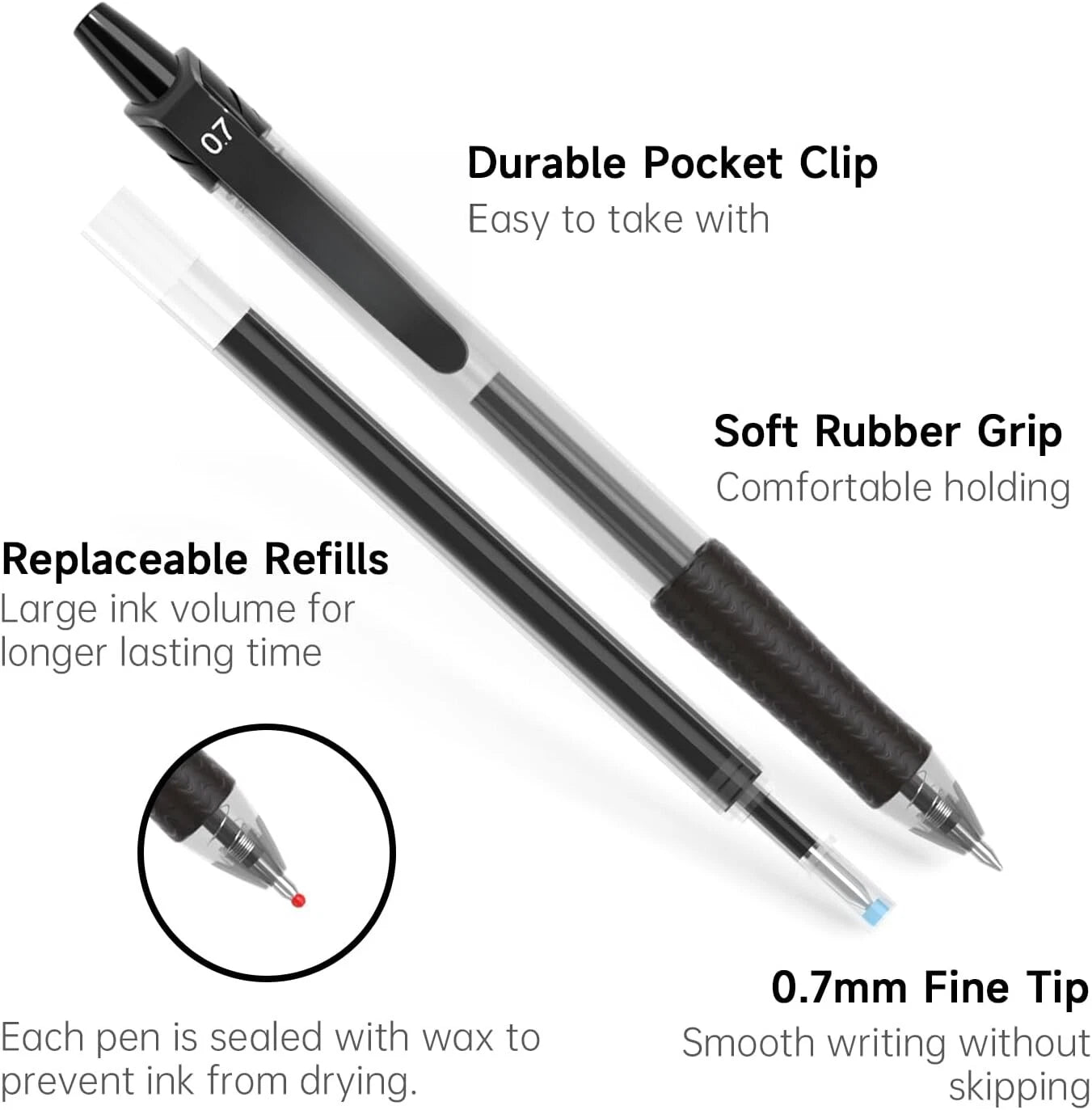 Neutral Markers, 46 Count (20 Neutral Markers,26 Refills) Retractable Medium Tip 07FC0E-D4 - KOEEK
