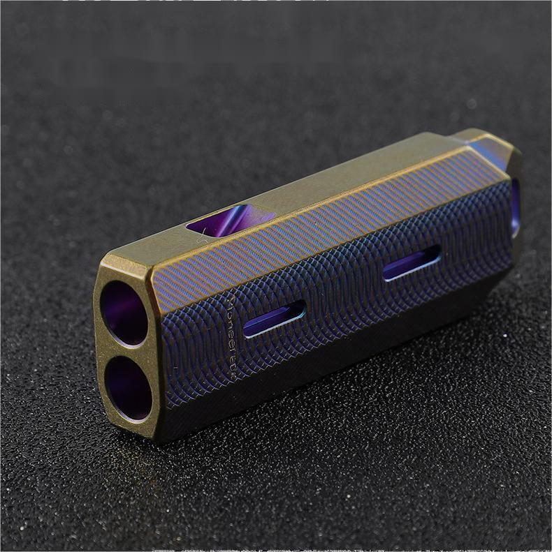 Titanium Emergency Whistle Survival Safety Whistle Double tubes Outdoor EDC Gift 07FC0E-D4 - KOEEK