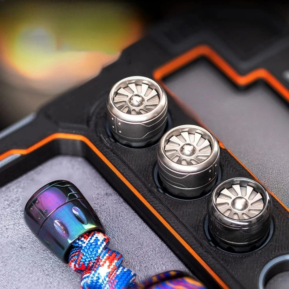 Zirconium Alloy Engine Pendant Knife Beads Push Slider EDC Toy Tail Decoration 07FC0E-D4 - KOEEK