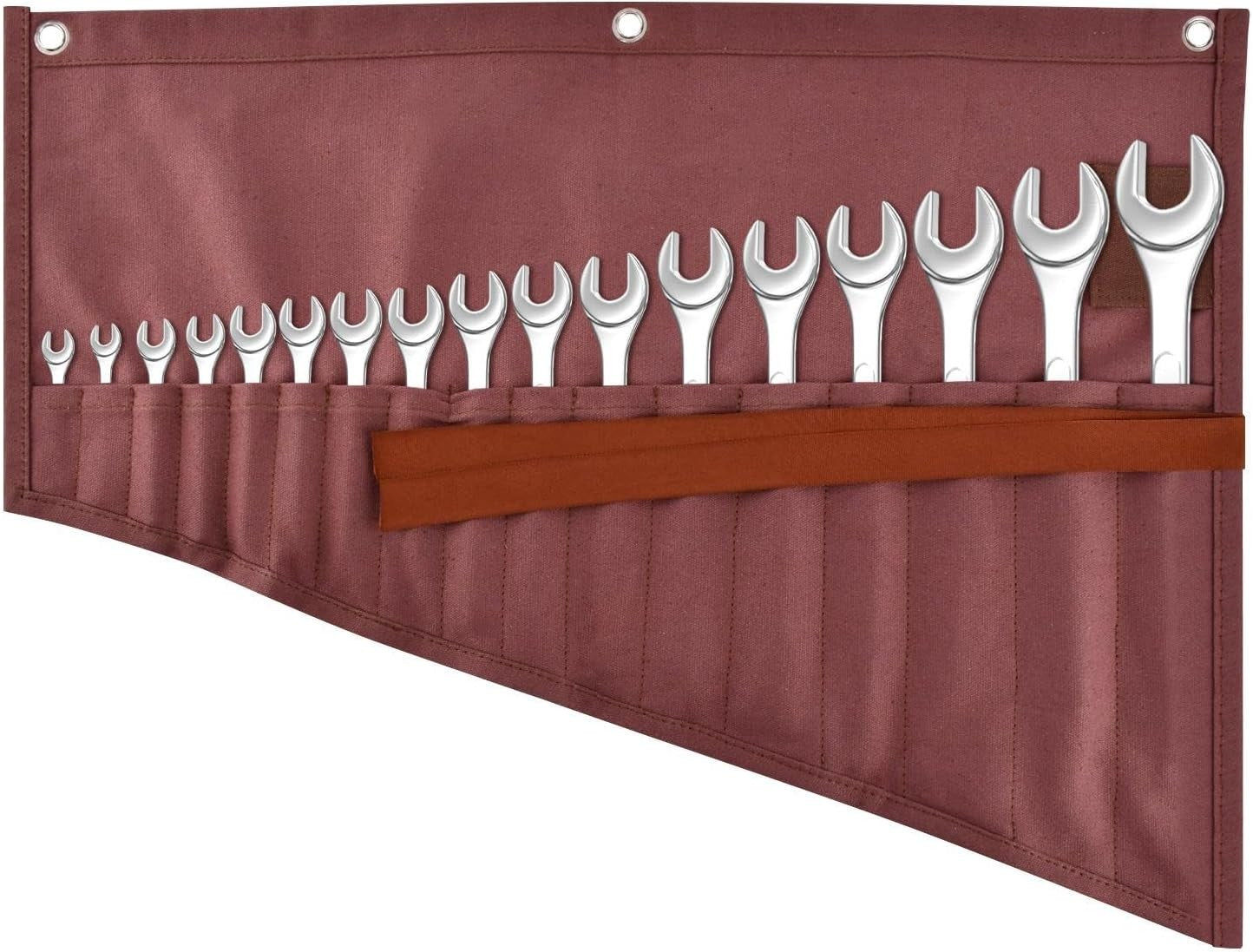 new EMVANV 16 Pockets Wrench Roll Organizer, Up Tool Bag, Multi-Purpose...