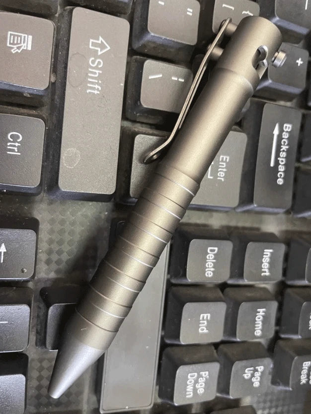 Solid Aluminium Alloy Pocket Ballpoint Pen Office Signature Pen Outdoor EDC Pen 07FC0E-D4 - KOEEK