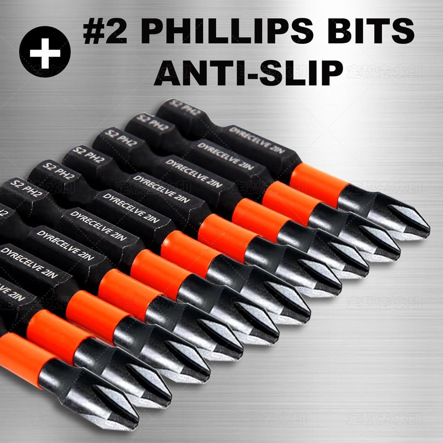 new 10-Pack Phillips Bits Impact, 2-Inch Magnetic 2'' Ph2 10-pcs 07FC0E-D4 - KOEEK