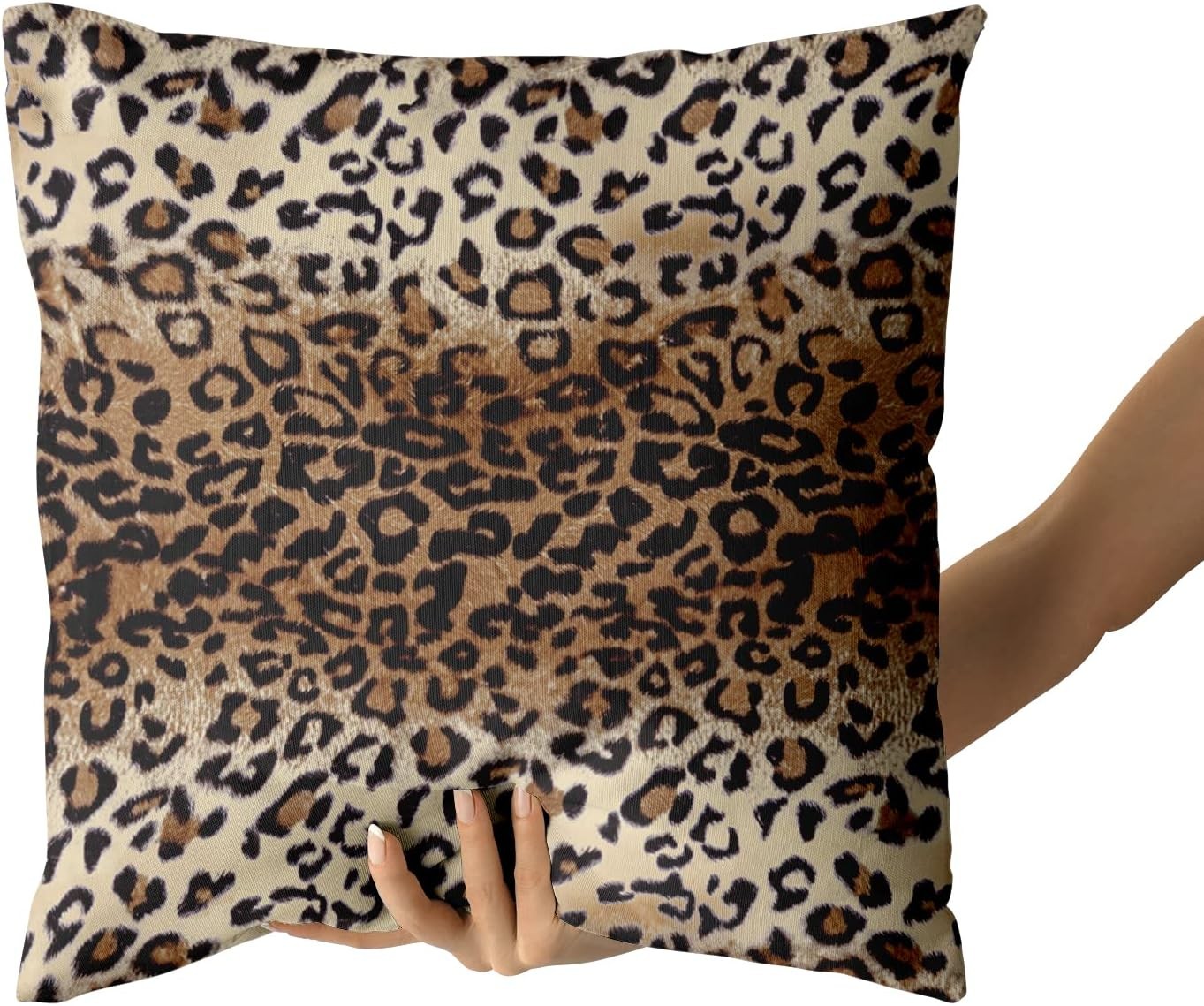 new Brown Leopard Pillow Cover 18x18 Inches 18" x (Pack of 2), 07FC0E-D4 - KOEEK